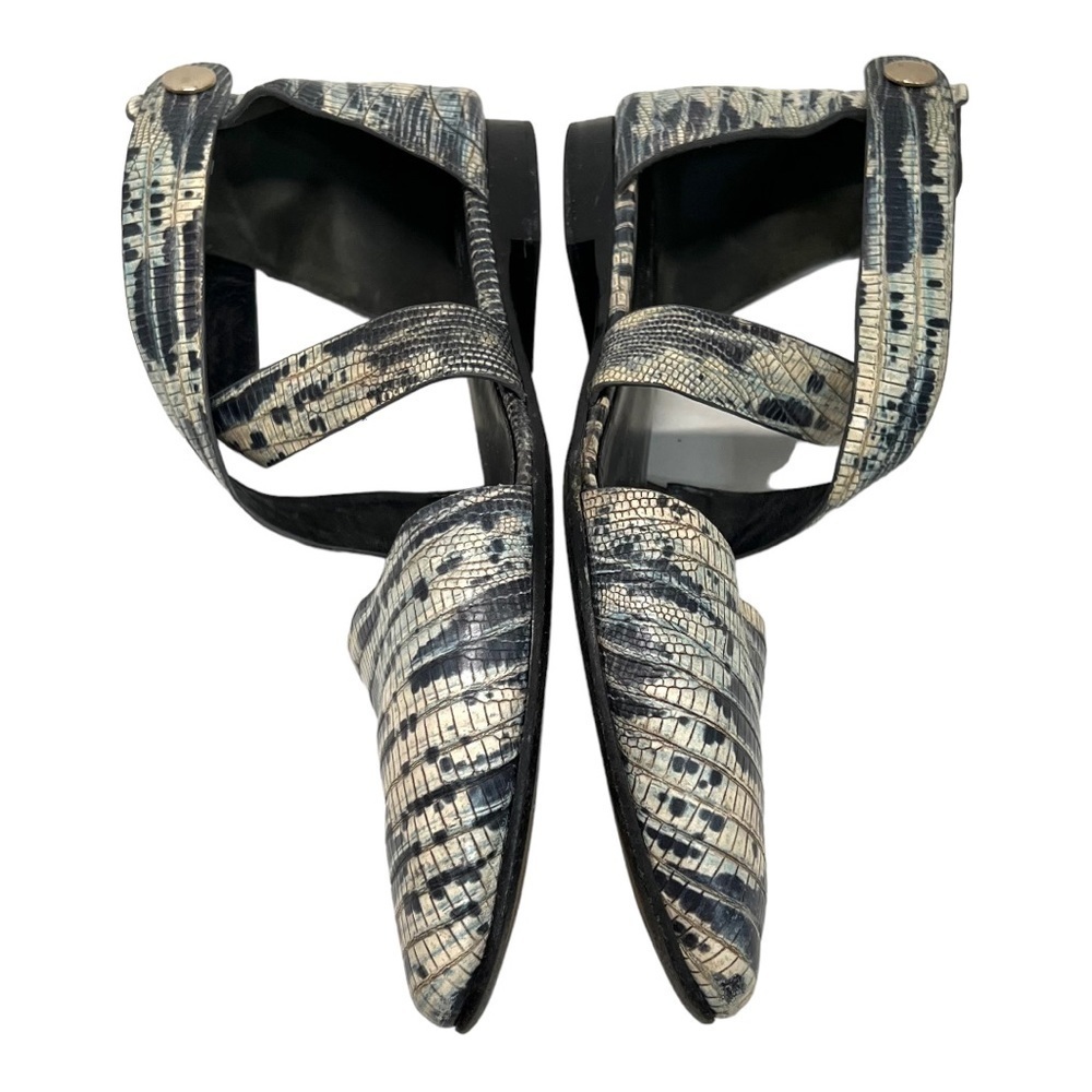 Alexander Wang Snakeskin Point Toe Strappy Snap Back Flats Women’s 38 - Picture 10 of 13